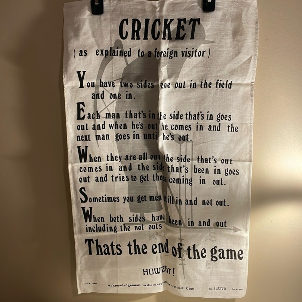 Vintage Cricket Tea Towel
